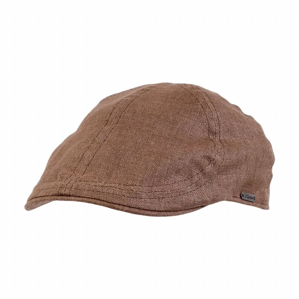 NEW WIGENS men's pub cap in hopsack linen cap in light brown